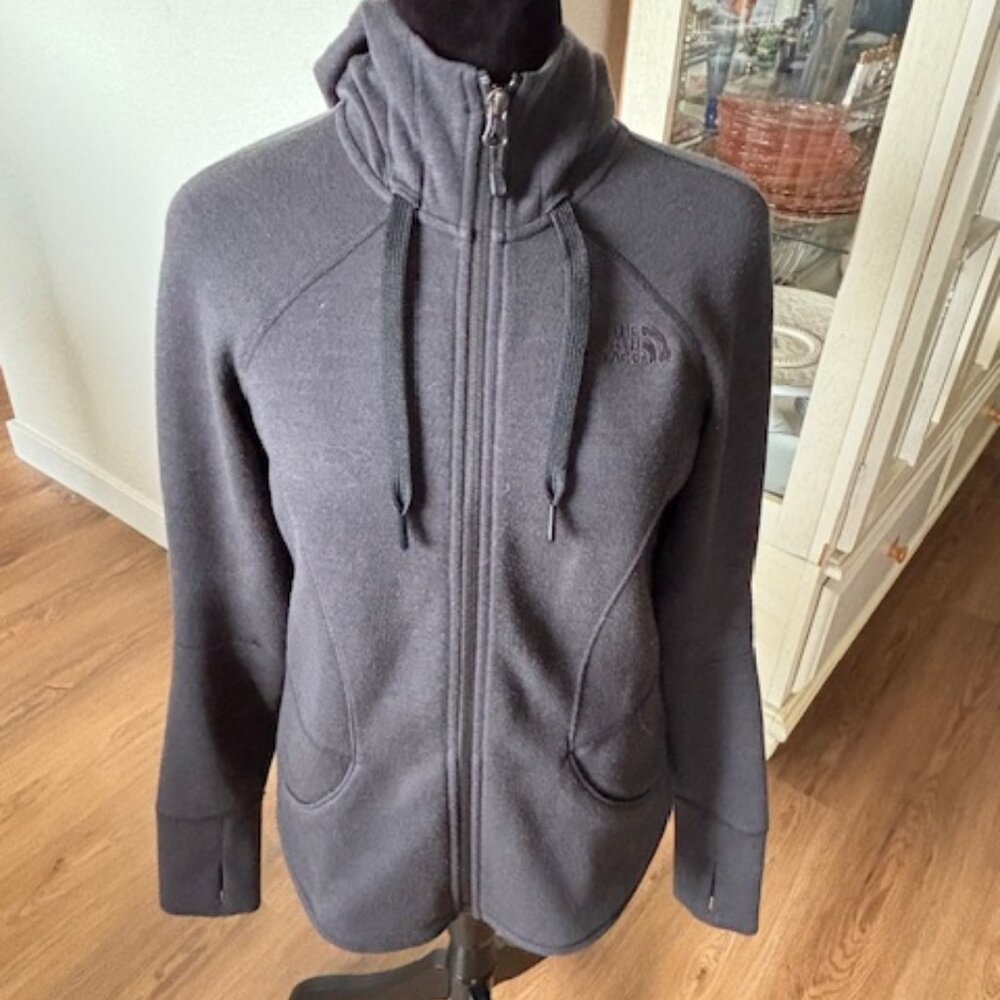 The North Face Womens Dark Gray Fleece Full Zip Hoodie EUC Small
